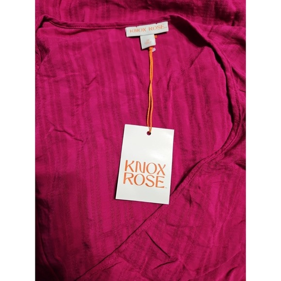 Knox Rose Plus Size 2X Short Sleeve A-line Dress In Magenta - Picture 10 of 11